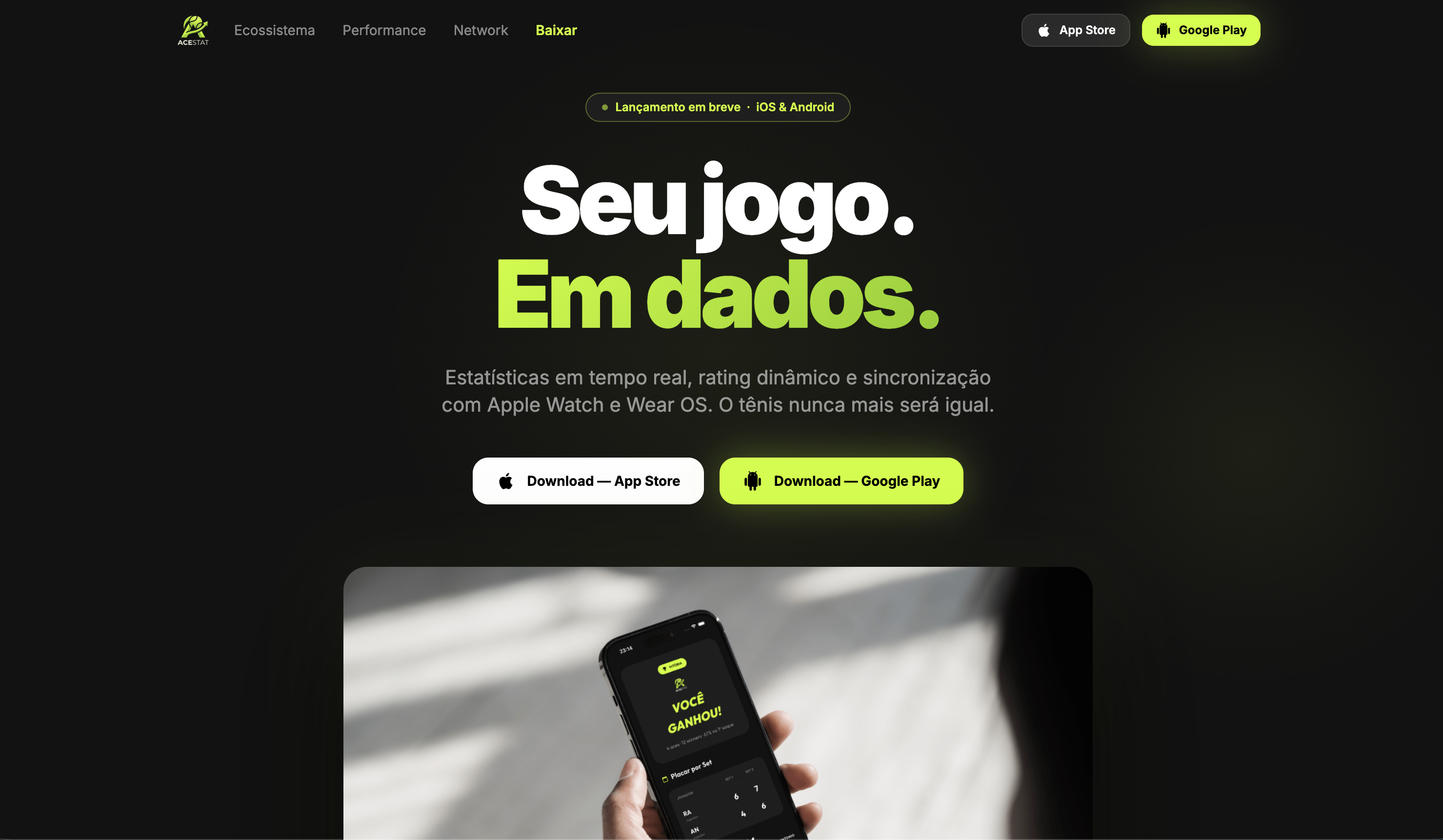 Preview do site AceStat