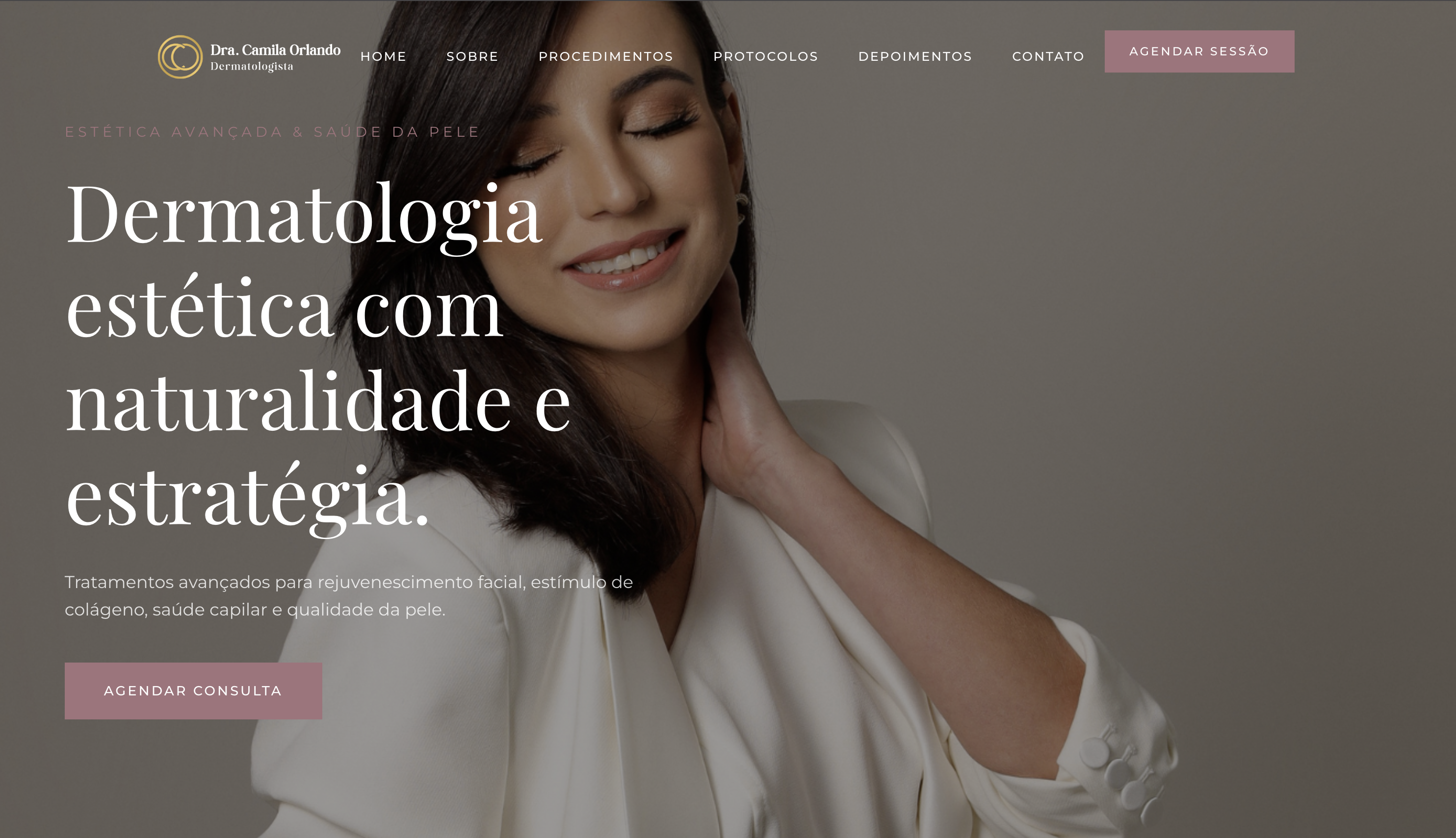 Preview do site da Dra. Camila Orlando